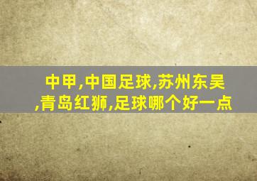 中甲,中国足球,苏州东吴,青岛红狮,足球哪个好一点
