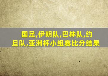 国足,伊朗队,巴林队,约旦队,亚洲杯小组赛比分结果